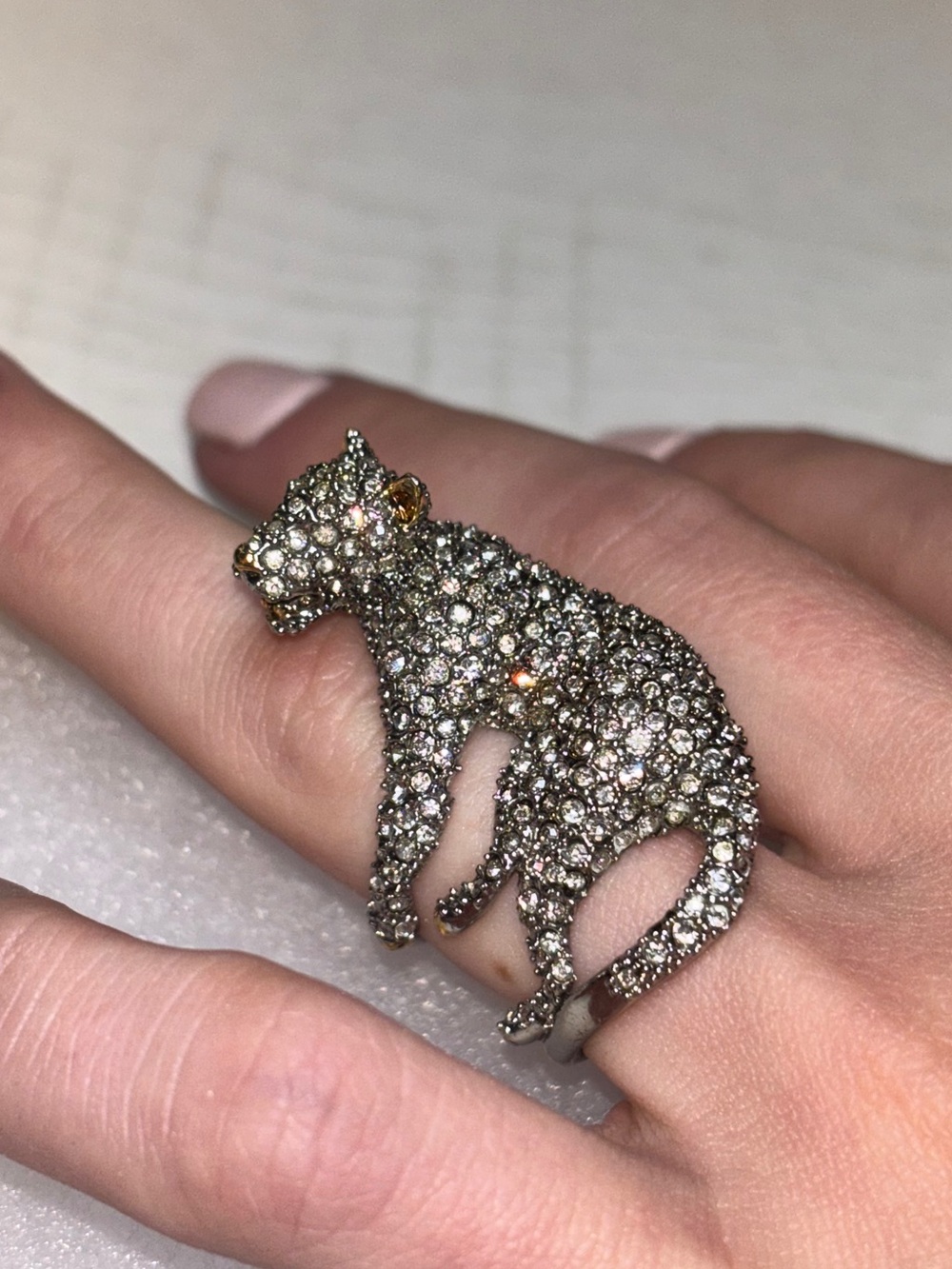 Alexis Bittar Moonlight Panther  Statement Ring - Pavé Crystal Encrusted